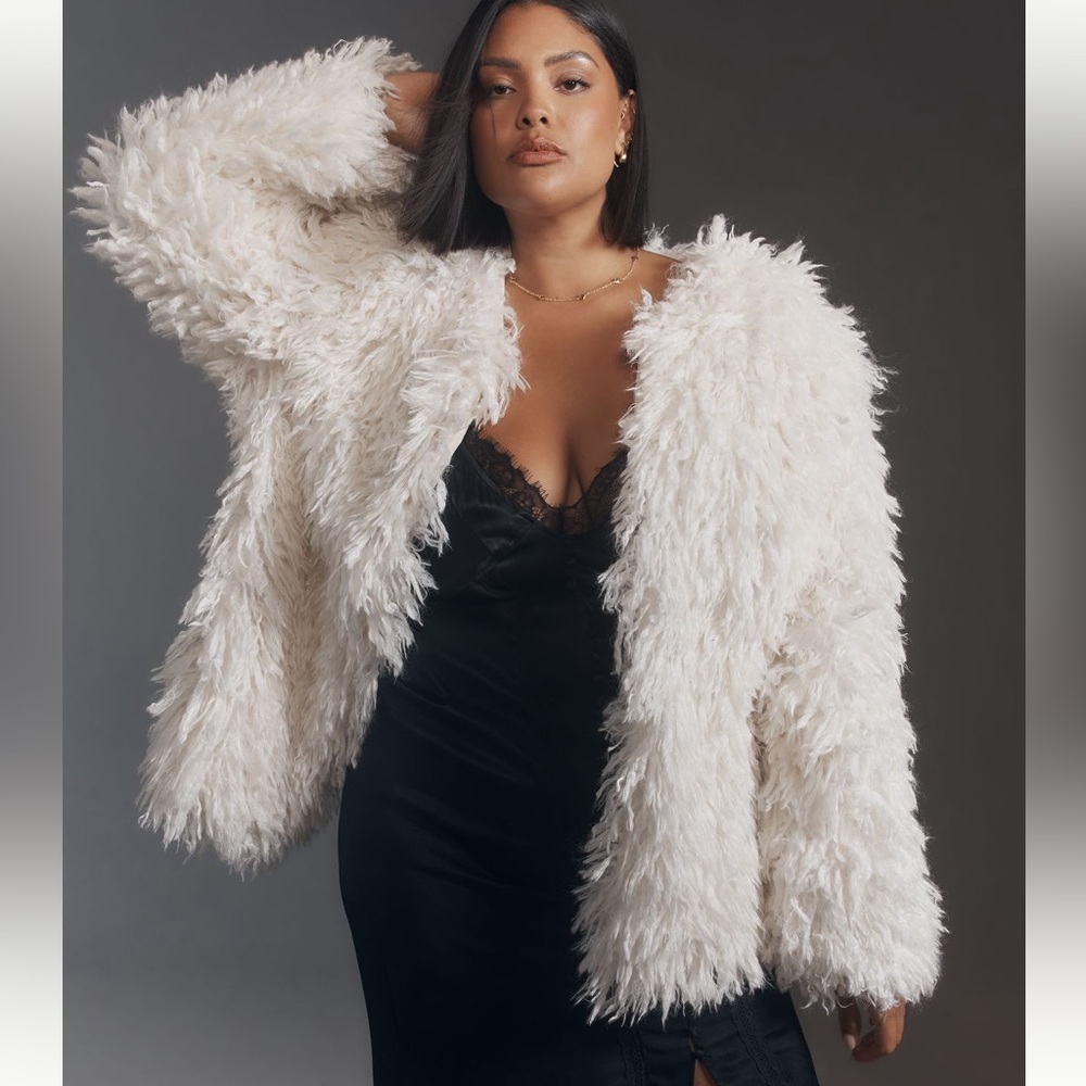 Anthropologie NWT Sz XS shaggy faux fur jacket; top-rated & sold out @anthro - Picture 6 of 16
